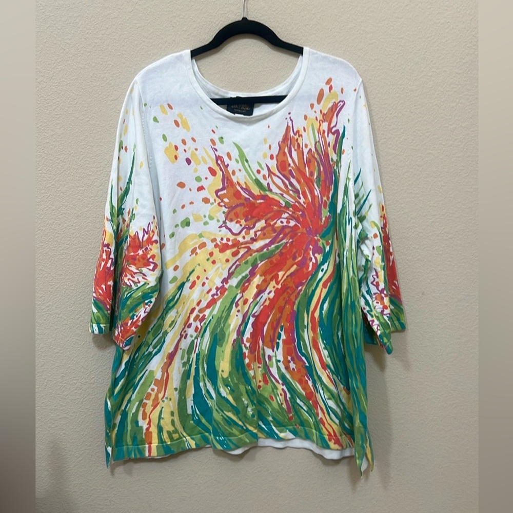 Bob Mackie Colorful Top Women Size 3X
